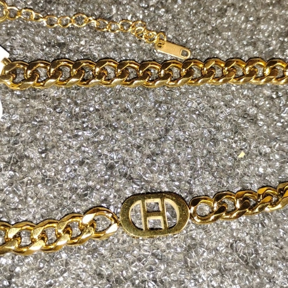 Stainless Steel Chain Necklace with H  Pendant
